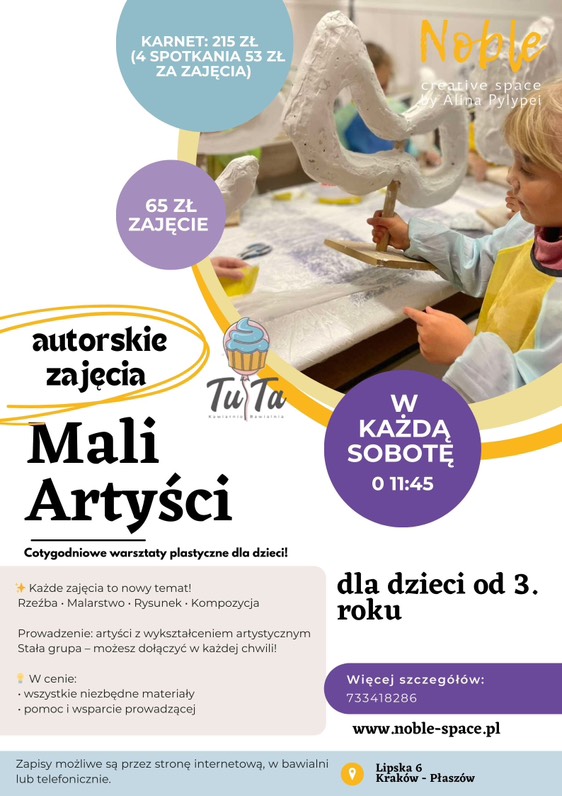 Mali Artyści – warsztaty dla dzieci od 3. roku życia.